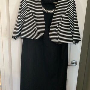 Black and White Striped Women's Dress